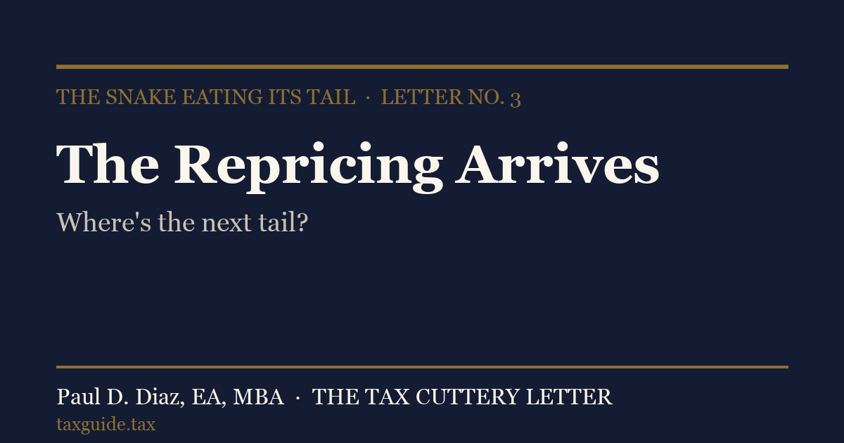 The snake looks for the next tail — Letter No. 3